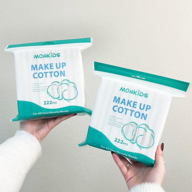 222/444 PCS Professional Square Cotton Pad, Suitable for Daily Facial Cleaning, Wet Compress and Makeup Removal.