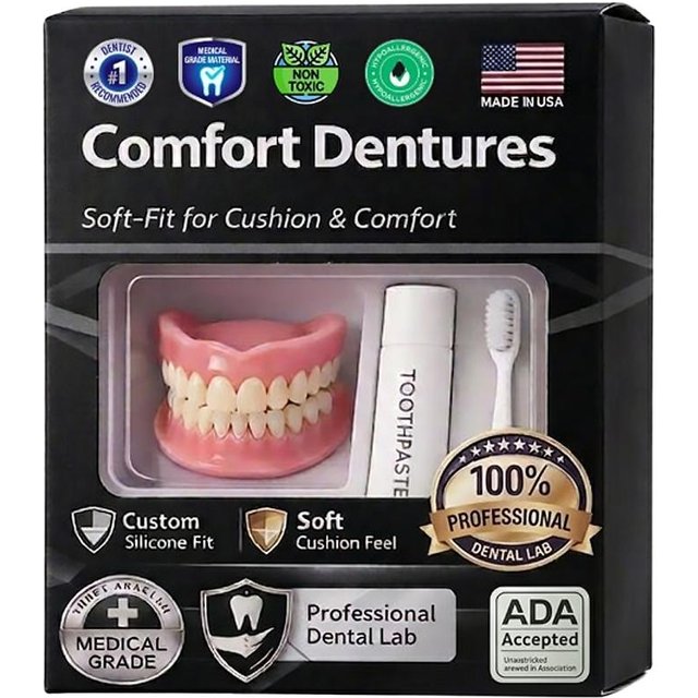 Silicone Fake Teeth Braces Immediate Dentures Comfort Fit Natural Instant Confidence Smile Oral Care for Edentulous Adults