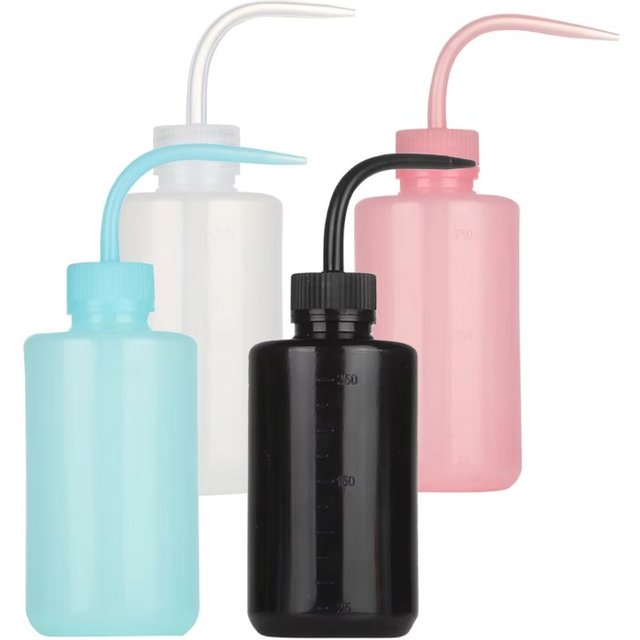 250/500ml Tattoo Washing Bottle Clean Squeeze Bottle Eyelash Extension Cleaning Laboratory Measuring Bottles Plastic Makeup Tool