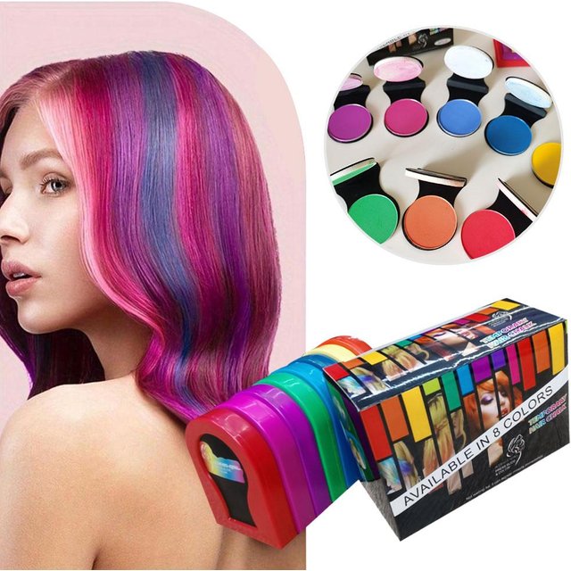 8 Color Temporary Hair Chalk Girls Kids Adults Washable Hair Color Makeup Sport Events Halloween Christmas Birthday Cosplay