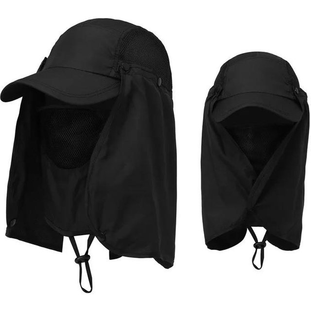 Men Women Hat Outdoor Face Mask Wide Brim Bucket Sun Protection Cap For Fishing Hunting