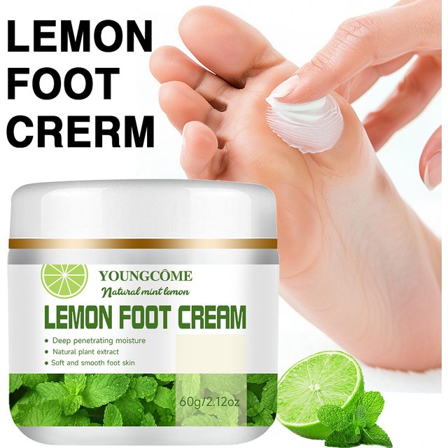 LEMON Foot Cream Heel Cracking Repair Products Exfoliation Dead Skin Removal Softening Moisturize Smooth Skin Care Natural Hand