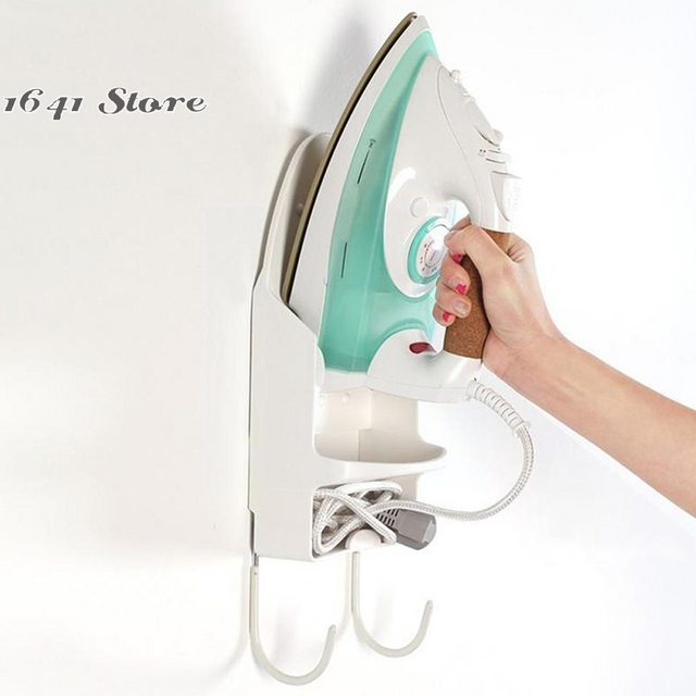 1x Door Wall Mounted Ironing Board Storage Holder Heat-resistant Hotel Household Electric Iron Hanging Rack Hair Dryer Stand