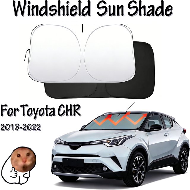 Windshield Sun Shade For Toyota CHR C-HR 2018 2019 2020 2021 2022 Window Cover Sun Visor Foldable Space-Saver Sunscreen Anti-UV
