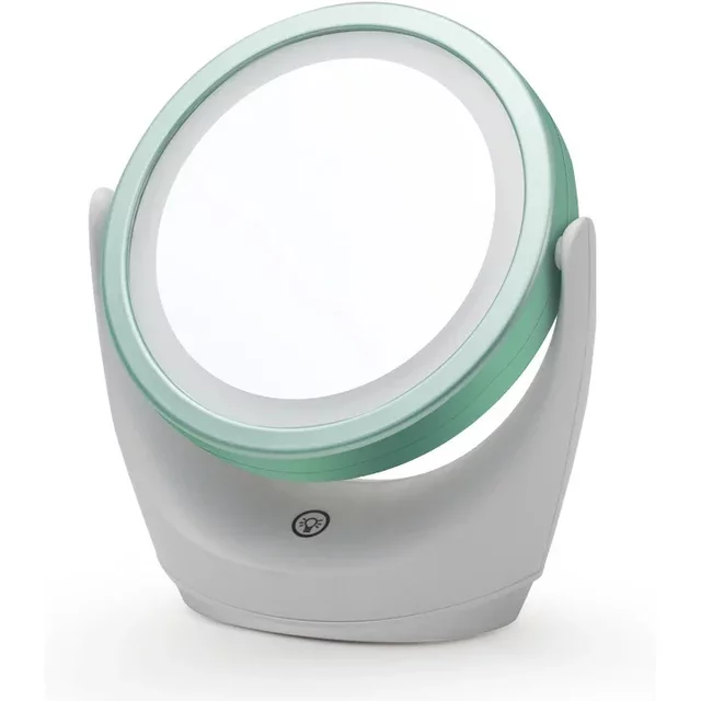 5X Magnifying Lighted Makeup Mirror Daylight LED Vanity Mirror - Compact, Cordless Illuminated Bathroom Mirror 360 Rotation