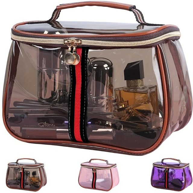 Transparent Large Capacity Women's Makeup Bag Waterproof Gym Toiletry Bag Travel Portable Storage PVC Material Box Shape Gifts