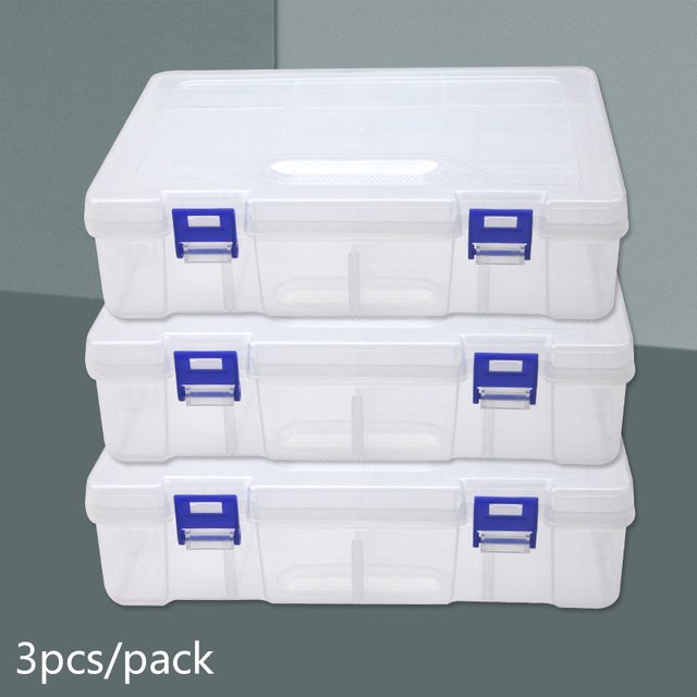 1/3/5pcs Transparent plastic storage box cosmetics,pharmaceuticals jewelry electronic components packaging, DIY toy storage box