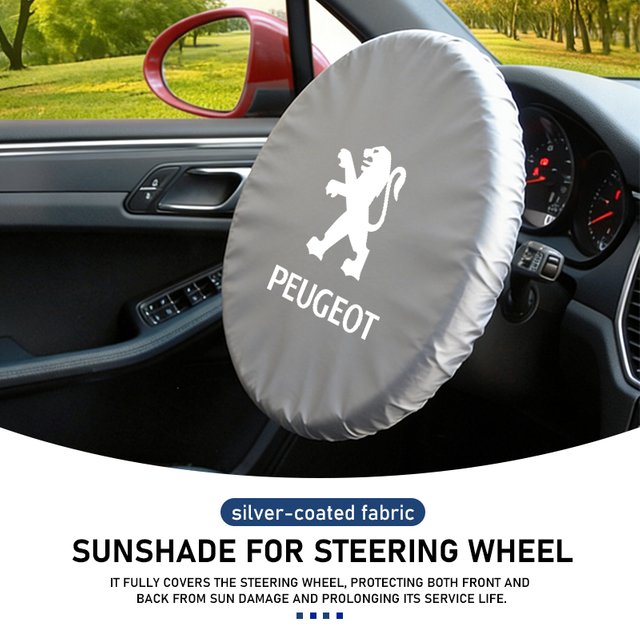 For Peugeot Car Steering Wheel Anti-Heat Sun Shade Cover Sunscreen Insulation Protect Shield 206 208 207 3008 308 2008 107 508