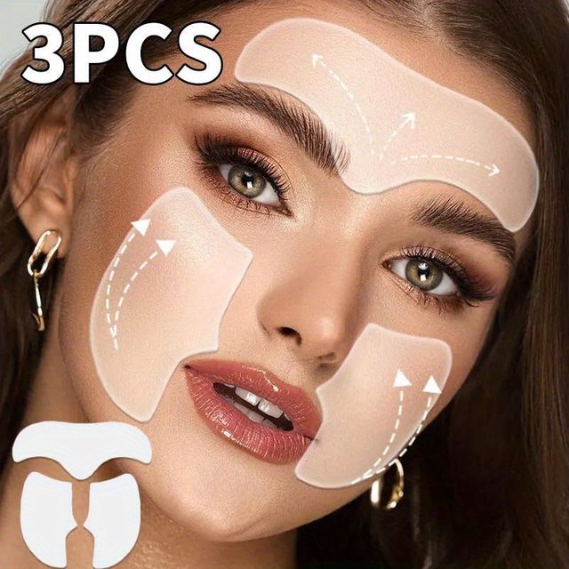 Reusable Silicone Wrinkle Removal Sticker Facial Lifting Strips Forehead Neck Line Remover Eye Patches Anti Aging Skin Pads