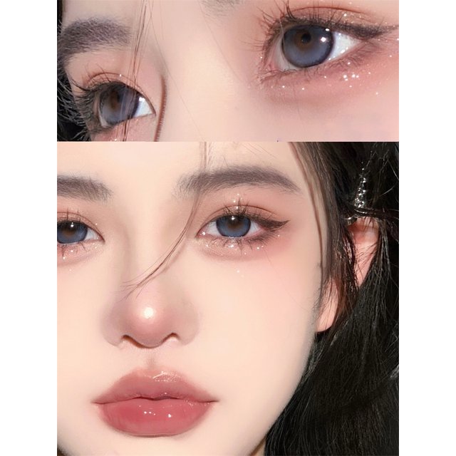 JeweLens Myopia Blue Color Contact Lenses Black Pupil 6months 1pair Cosmetic Lenses