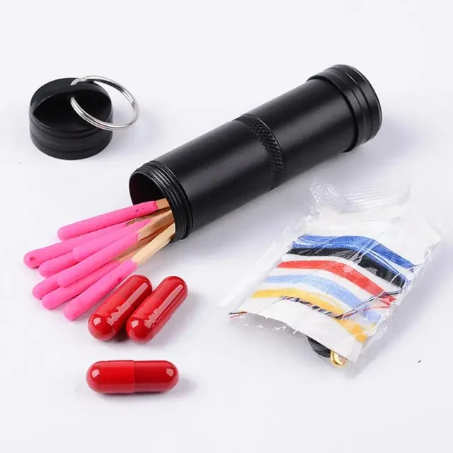 Coffre de capsules de survie EDC, boîte de randonnée étanche, conteneur porte-bouteille sec en plein