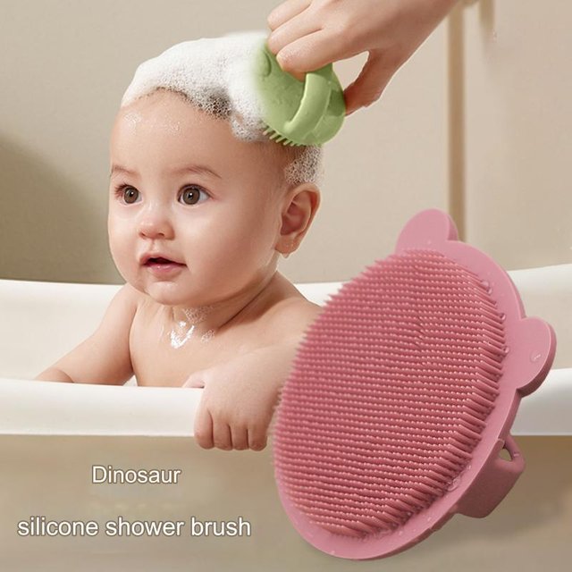 Brosse de shampooing masseur de cuir chevelu en silicone dinosaure, poils en silicone souple, élimination des pellicules, croissance des cheveux, soins du cuir chevelu
