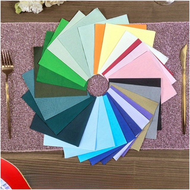 100pcs Colored Napkins Simple Facial Tissues Creative Paper Towels for Party Banquet Shop Colorful Napkin