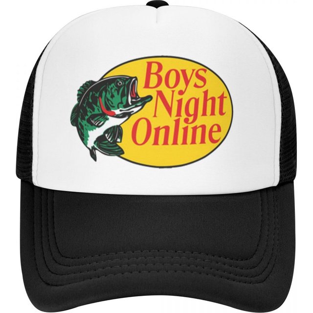 BNO Boys Night Online Bass Pro Fishing Printing Mesh Baseball Cap Mens High-end Snapback Caps 2024 New Sunscreen Hat