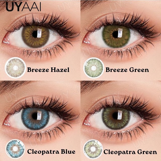 UYAAI Color Contact Lens Breeze Green Lens Beauty Big Eyes Natural Pupils Makeup Blue Pupils Gray Contact Lenses Brown Cosmetics
