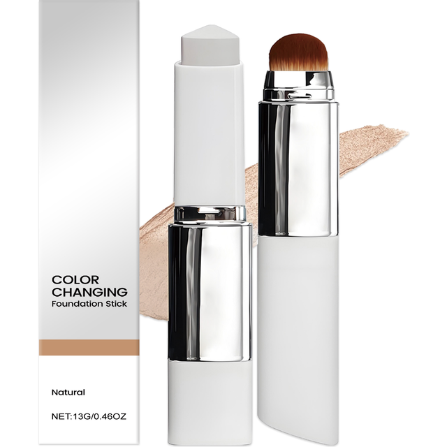 2-in-1 Color-Changing Foundation Stick Moisturizing Skin Brightening Lightweight Changing Color Foundation Full Coverage Makeup