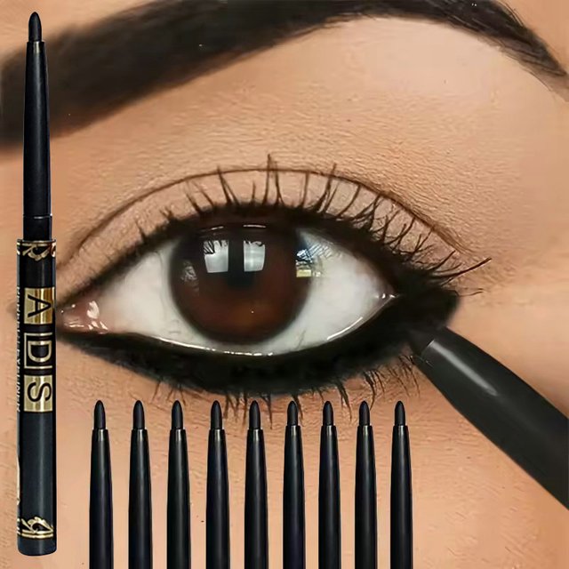 1/5/12pcs Black Brown Eyeliner Pencils Long-Lasting Waterproof Smudge-Proof Twist Application Eyelid Pencil for Bold Eye Makeup
