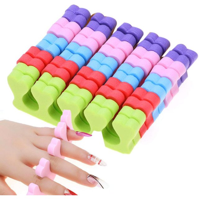 50PCS Foam Toe Separators Pedicure Toe Spacers Soft EVA Nail Polish Divider Finger Toe Separator Nail Art Tool