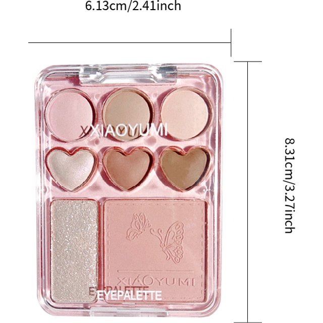 8-color love eye shadow plate, sweetheart blush, high-light integrated natural and long-lasting light shine eye shadow