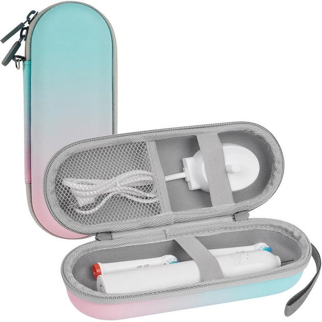 Shockproof & Waterproof Electric Toothbrush Travel Case- Large Capacity EVA Protective Organizer For Brushes, Heads, Charger-1Pc