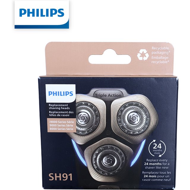 Philips SH91 Replacement Shaving Head 3 Foils + 3 Cutters For Series 9000 & Prestige SP9xxx Electric Shavers