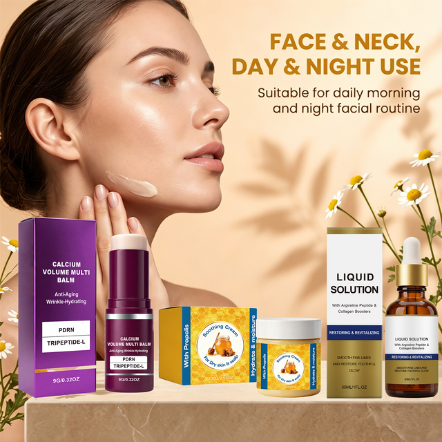 Moisturizing Balm Stick Honey Vitamin C Face Hydrating Cream Collagen Facial Serum Set Soothing Repair Gentle Nourishing Skin