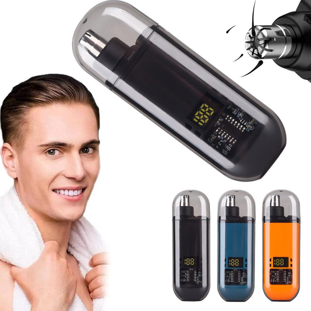 Electric Nose Hair Trimmer for men Women - 2-in-1 Rechargeable Ear Nose Clipper, Painless Eyebrow Shaver, Washable Cutter
