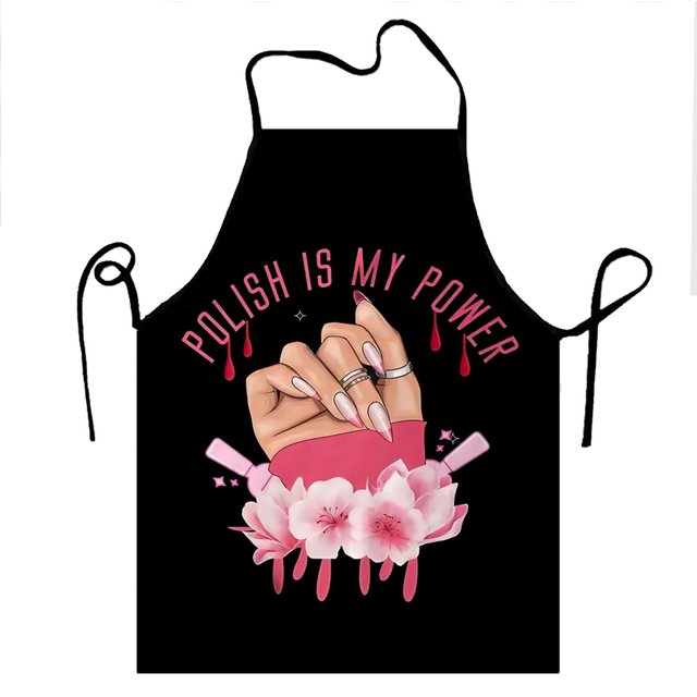 Custom Bib Nail Polish Is My Power Apron for men Women Adult Chef Cooking Kitchen Nail Polish Tablier Cuisine Painting