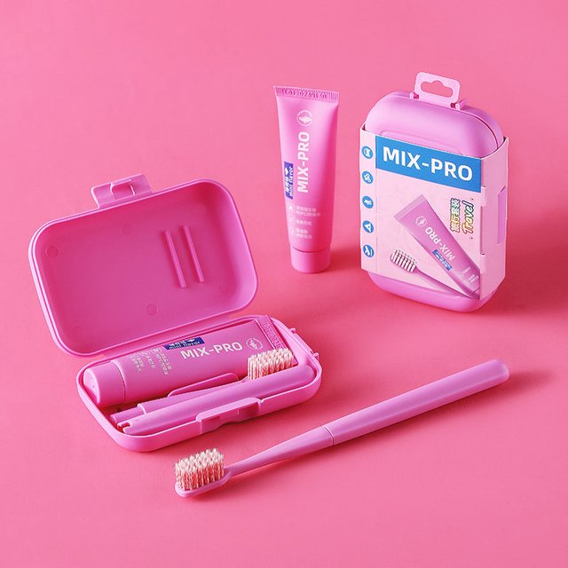 Portable Toothbrush Set Travel Camping Wash Bag Outdoor Dental Cleaning Care Tool Detachable Screw Toothbrush with Toothpaste