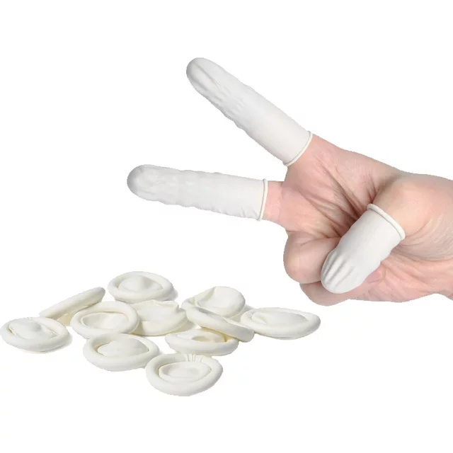 Protective Fingertip Natural Rubber Gloves Disposable Latex Finger Cots for Workplace Safety Nail Makeup Eyebrow Extension