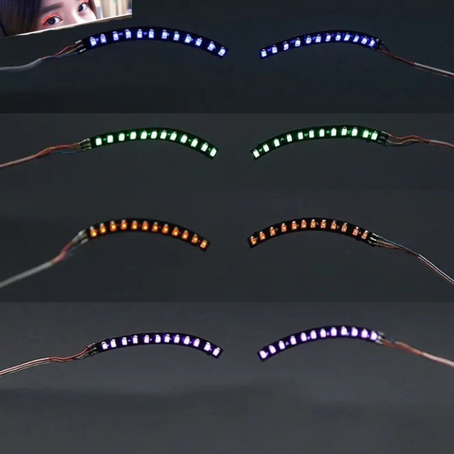 Women Girls LED Light False Eyelashes Shining Charming Makeup Party Club Bar Halloween Christmas