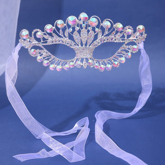 Masque de mascarade en cristal pour femmes, masque fantaisie en strass, masque de soirée pour bal
