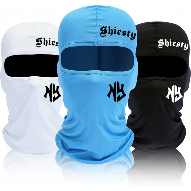 Letter printed men's and women's outdoor cycling face masks, Balaclava hats, windproof and sun protection sun hats