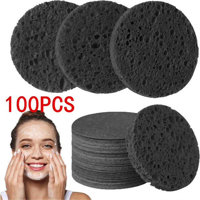 Bulk Pack 5/10/20/50/100PCS 6cm Round Compressed Natural Facial Cleansing Sponges Exfoliating Pads for Skin Exfoliation Hygiene