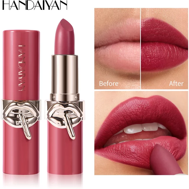 Creamy Velvet Lipstick Moisturizing Long Lasting Waterproof Non Stick Cup Rich Color 6 Shades Smooth Lip Makeup for women