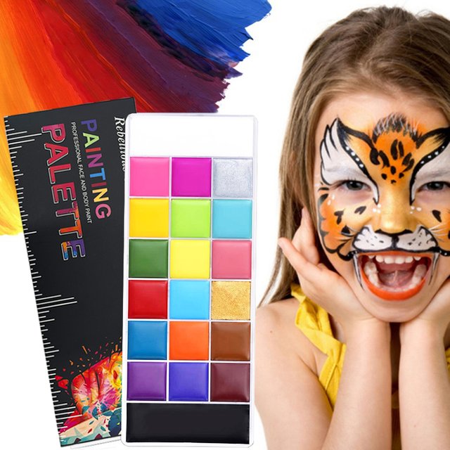 20 Colors Face & Body Paint Oil Palette-Vibrant,Long-Lasting Face Painting for Adults,Body Paint Cosplay & Halloween Makeup