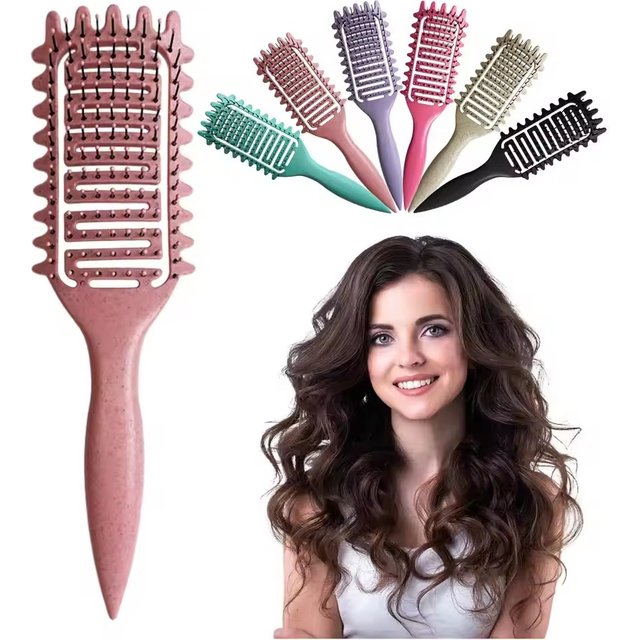 Curly Hair Brush Hollow out Curl Define Styling Brush Beard Comb Styling Detangling Brush Multi-purpose Home Styling Tools