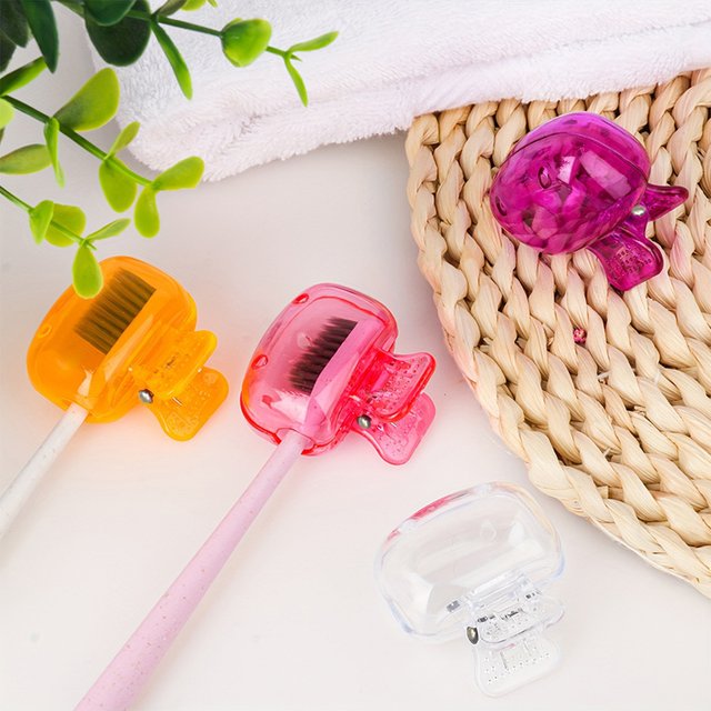Protective Portable Plastic Clip Travel Toothbrush Head Covers Toothbrush Protector Cap Brush Pod Case