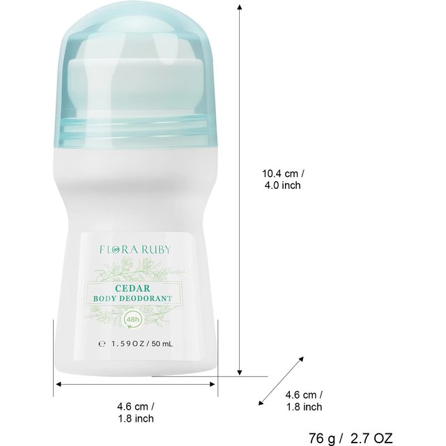 1 PC Flora Ruby Light Green Series Deodorant Roll On Women's And Men All-purpose Deodorant Roll Aluminum Free Easy To Carry