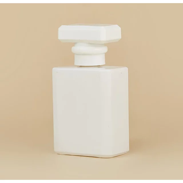 Bouteille de parfum en verre carré noir et blanc de 50ml, emballage cosmétique, les bouteilles vides peuvent être remplies de bouteilles de parfum