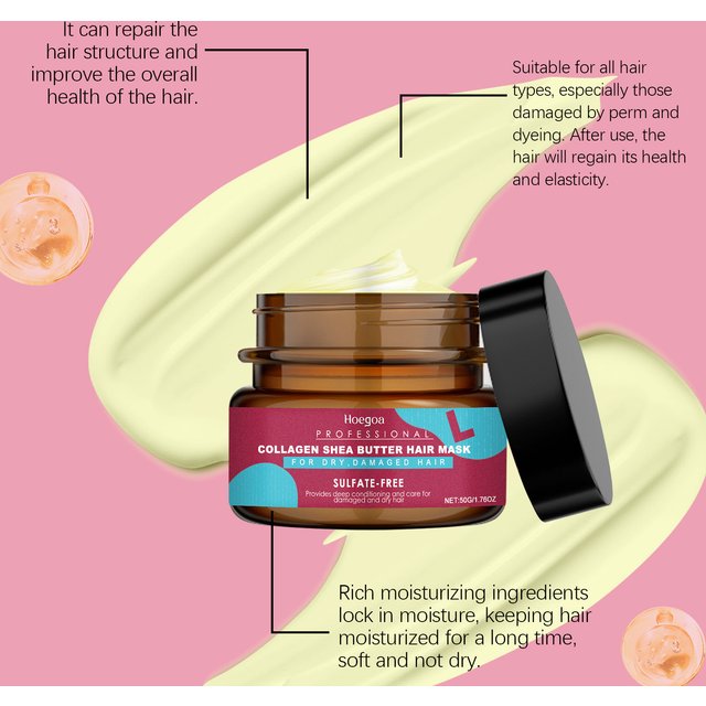 Hoegoa Keratin Hair Care Mask Nourish Smooth Scalp Massage Oil Control Keep Healthier Root Pure Plant Conditioner for Curly Hair
