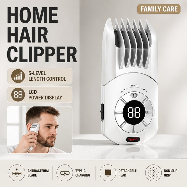 Electric Hair Clipper, Hair Cutting Tool, Self-Cutting Pusher, Electric Push Hair Salon, Dedicated for Home Use, Children's Hair