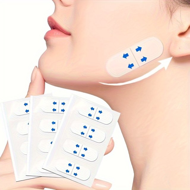 80 Pieces Invisible Face Neck Beauty Patches - Lifting Face V Face and Double Chin Face Care Stickers, Instant Makeup Tape Shapi