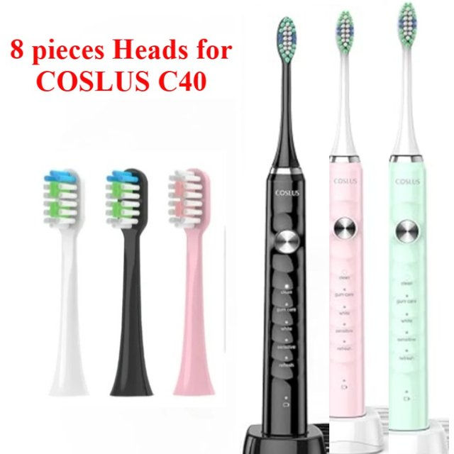 8 pieces Replacement Heads for COSLUS C40 (DY-108Pro) Electric Toothbrush,Brush heads for COSLUS C40 Adults