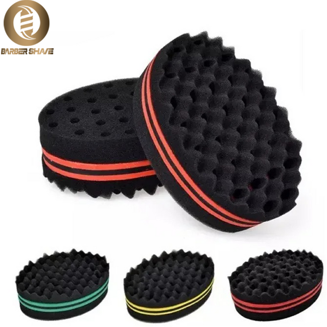 New Double-Sided Magic Twisted Hairbrush Sponge Fashion Styling Oval Dual Use Perforated Curly Sponge Wave Roll Washable Tool