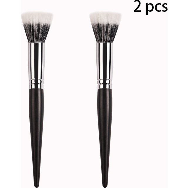 2 PCS Multitask Makeup Brush Professional Blush Contour Brush Soft Synthetic Fiber Make Up Brushes