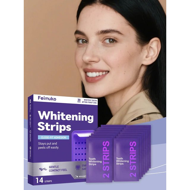 Purple Teeth Whitening Strips Oral Cleaning Removal Gel Improve Dental Yellowing Oral Care, for Lasting Bright Smile