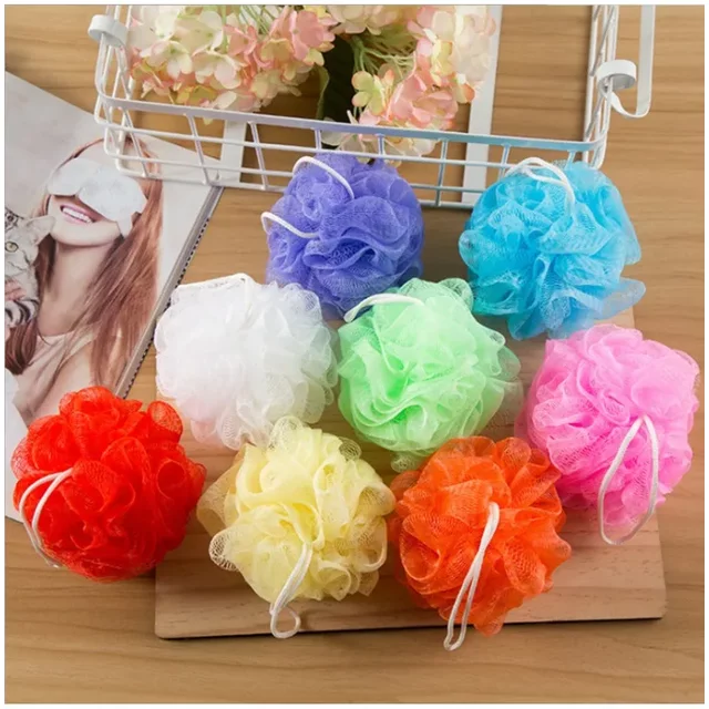 10pcs Color Random Bath Shower Soap Bubble Body Wash Exfoliate Puff Sponge Mesh Net Ball Bath Brushes Random Color Wholesale