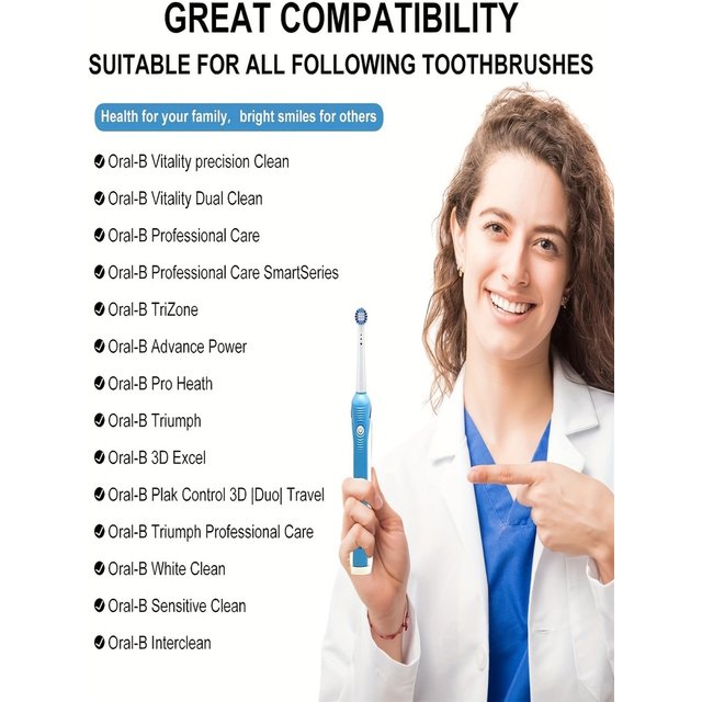 4/12/16/20 Pcs Replacement Toothbrush Heads Compatible with Oral-B Braun Professional Electric Toothbrush Heads Brush Heads