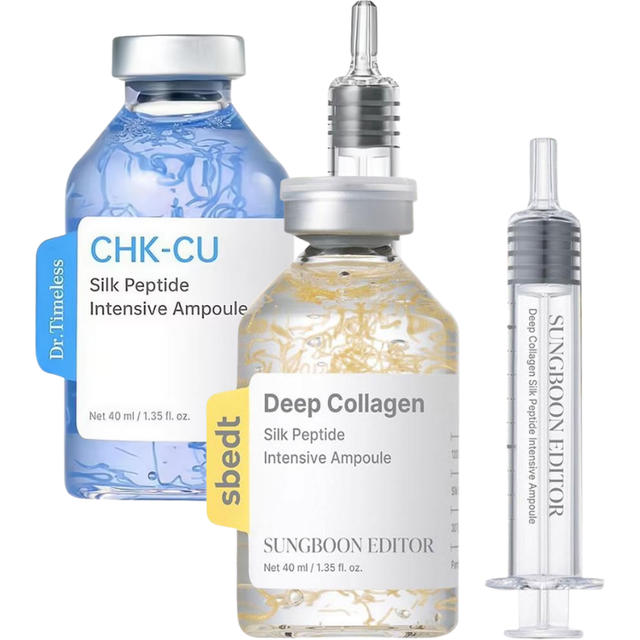 Dr Timeless CHK CU Silk Peptide Intensive Ampoule Hydrating Repair Serum Reduce Fine Lines Soothe Dull Facial Skin Essence